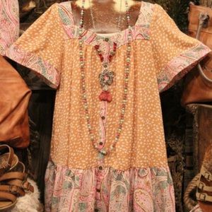 Entro mixed media print dress SZ L